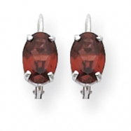 Picture of 14k Rhodalite Garnet Diamond oval  leverback earring