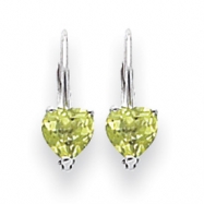 Picture of 14k White Gold 5mm Heart Peridot earring