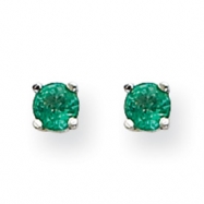 Picture of 14k White Gold Emerald Earrings