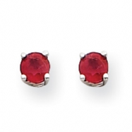 Picture of 14k White Gold Ruby Earrings
