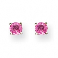 Picture of 14k White Gold Pink Sapphire Earrings