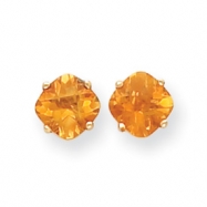 Picture of 14k 7x7mm Cushion Citrine Checker earring