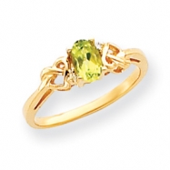 Picture of 14k Peridot & AA Diamond Ring