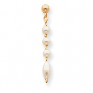 Picture of Rhodium-plated White Glass Pearl Earrings