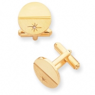 Picture of Gold-plated .01 Ct. Diamond Polished Florentined Cuff Links