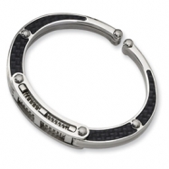 Picture of Stainless Steel Carbon Fiber Hinged Bangle