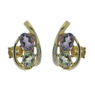 Picture of Multicolor Stone Diamond Earrings