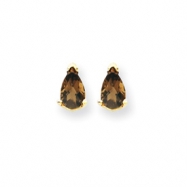 Picture of 14k 5x3 Pear Smokey Quartz Earring