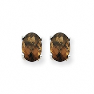Picture of 14kw 7x5 Oval Smokey Quartz Earring