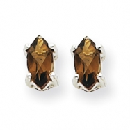 Picture of 14kw 5X2.5mm Marquise Smokey Quartz Earring