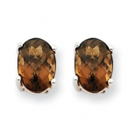 Picture of 14kw 7x5 Oval Smokey Quartz Earring