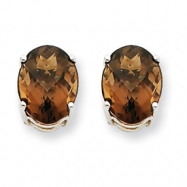 Picture of 14kw 9x7 Oval Smokey Quartz Earring