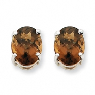 Picture of 14kw 10x8 Oval Smokey Quartz Earring