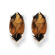 Picture of 14kw 10x8mm Marquise Smokey Quartz Earring