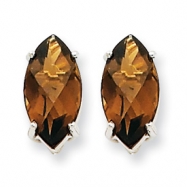 Picture of 14kw Marquise 4-Prong 12 x 6mm Smokey Quartz Earring