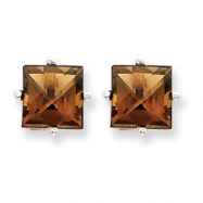 Picture of 14kw 7mm Square Smokey Quartz Earring