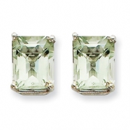 Picture of 14kw 9x7mm Emerald Green Amethyst Earring
