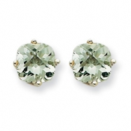Picture of 14kw 6mm Cushion Green Amethyst Earring