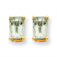 Picture of 14k 6x4 Emerald Green Amethyst Earring