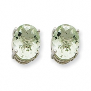 Picture of 14kw 10x8 Oval Green Amethyst Earring