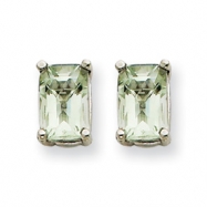 Picture of 14kw 6x4mm Emerald Green Amethyst Earring