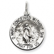 Picture of Sterling Silver Antiqued Blessed Mother Medal