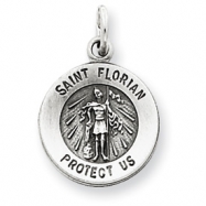 Picture of Sterling Silver Antiqued Saint Florian Medal