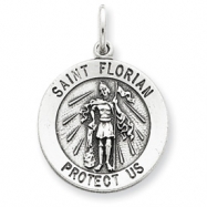 Picture of Sterling Silver Antiqued Saint Florian Medal