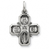 Picture of Sterling Silver Antiqued 4-way Medal