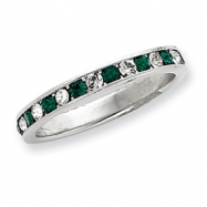 Picture of Sterling Silver Green & White CZ Eternity Band ring