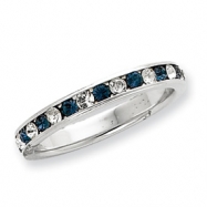 Picture of Sterling Silver Blue & White CZ Eternity Band ring