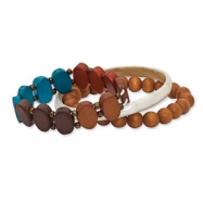 Picture of Laminated Capiz Shell & White Wood Aster 7 Set of 3 70mm Bracelets