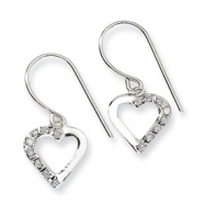 Picture of 14k White Gold Diamond Fascination Heart Earrings
