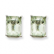Picture of 14kw 9x7mm Emerald Green Amethyst Earring