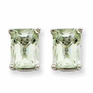Picture of 14kw 8x6mm Emerald Green Amethyst Earring