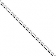Picture of Sterling Silver 3.75mm Figaro Anchor Chain bracelet
