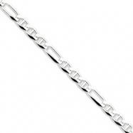 Picture of Sterling Silver 5.5mm Figaro Anchor Chain bracelet
