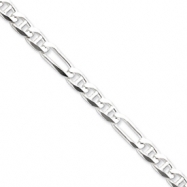 Picture of Sterling Silver 6.5mm Figaro Anchor Chain bracelet