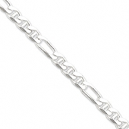 Picture of Sterling Silver 8.75mm Figaro Anchor Chain bracelet