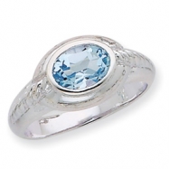 Picture of Sterling Silver Blue Topaz Ring