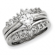 Picture of Sterling Silver CZ Ring Set ring