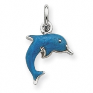 Picture of Sterling Silver Enameled Dolphin Charm