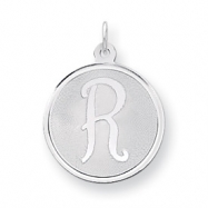 Picture of Sterling Silver Brocaded Initial R Charm