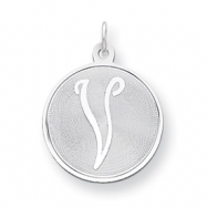 Picture of Sterling Silver Brocaded Initial V Charm