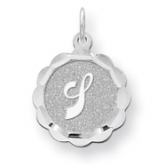 Picture of Sterling Silver Brocaded Initial J Charm