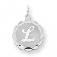 Picture of Sterling Silver Brocaded Initial L Charm