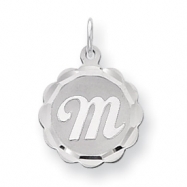 Picture of Sterling Silver Brocaded Initial M Charm