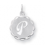 Picture of Sterling Silver Brocaded Initial P Charm