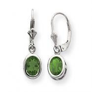 Picture of Sterling Silver 7x5mm Oval Peridot Leverback Earrings