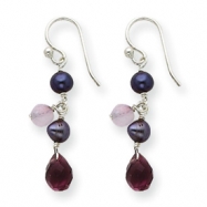 Picture of Sterling Silver Amethyst/Lavender Agate/Gray Cultured Pearl Earring